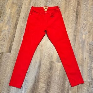 Hybrid & Company Women’s Red Skinny Pants Jeans XL Short Stretch Mid Rise Petite